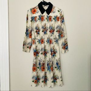 Miu Miu Floral Print Silk Dress